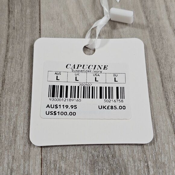 NWT Honey Birdette Capucine Ivory Suspender Garter Belt Size Large - Picture 4 of 7